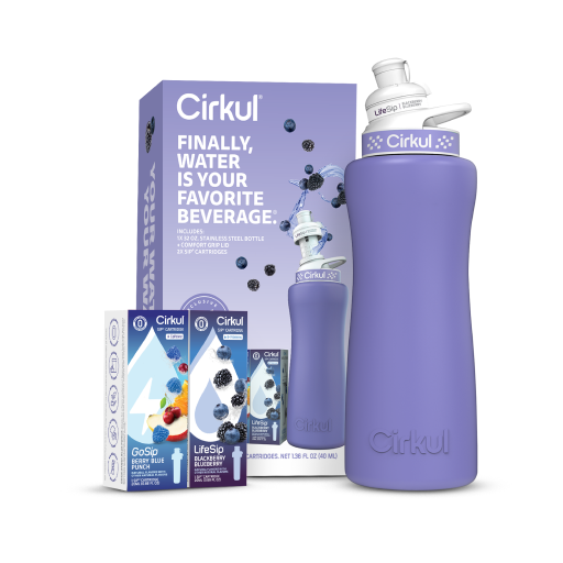32oz. Matte Periwinkle Stainless Steel Bottle Starter Kit S5