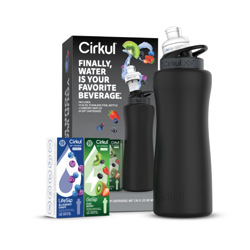 32oz. Matte Black Stainless Steel Bottle Starter Kit F1